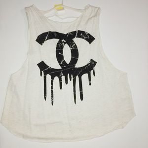 Terry sweat cream tank top Sz Medium